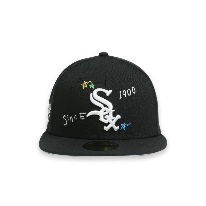 [60243719] Chicago White Sox "Scribble" Black 59FIFTY Mens Fitted Hat