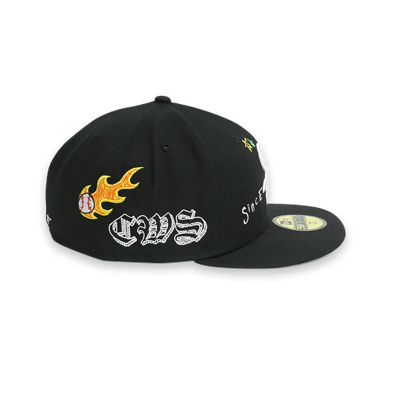 [60243719] Chicago White Sox "Scribble" Black 59FIFTY Mens Fitted Hat