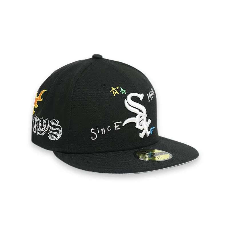 [60243719] Chicago White Sox "Scribble" Black 59FIFTY Mens Fitted Hat