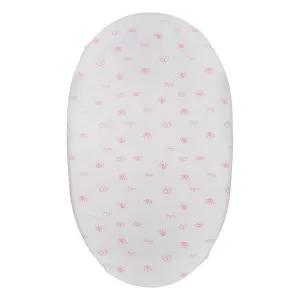 Bassinet Sheet Eyes White/Pink