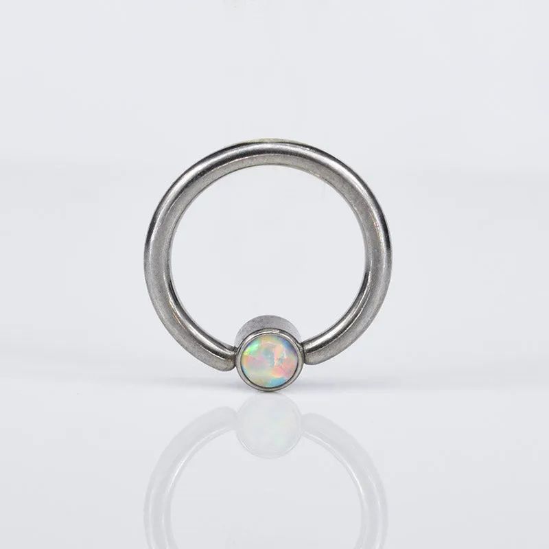 BCR Ball Closure Ring with Opal