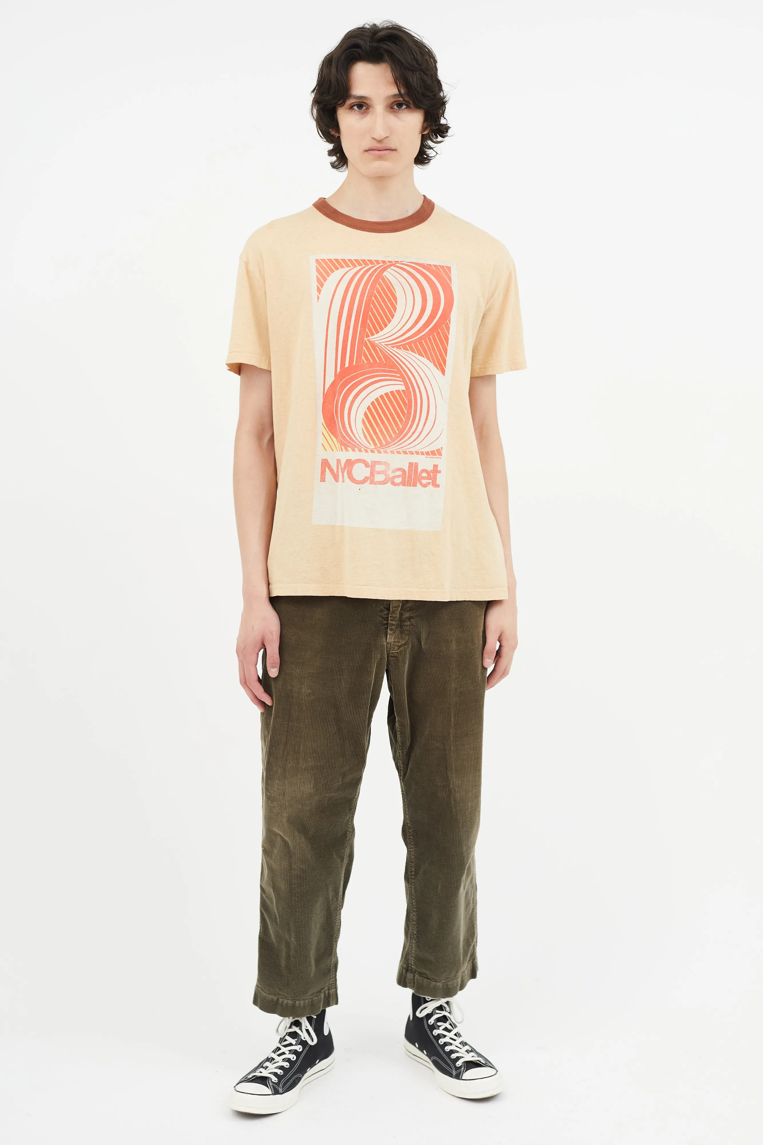 Beige Graphic Print T-Shirt