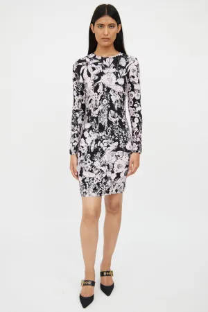 Black & Pink Graphic Print Dress