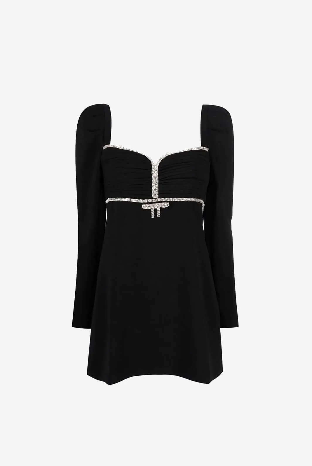 Black Crepe Diamanté Mini Dress
