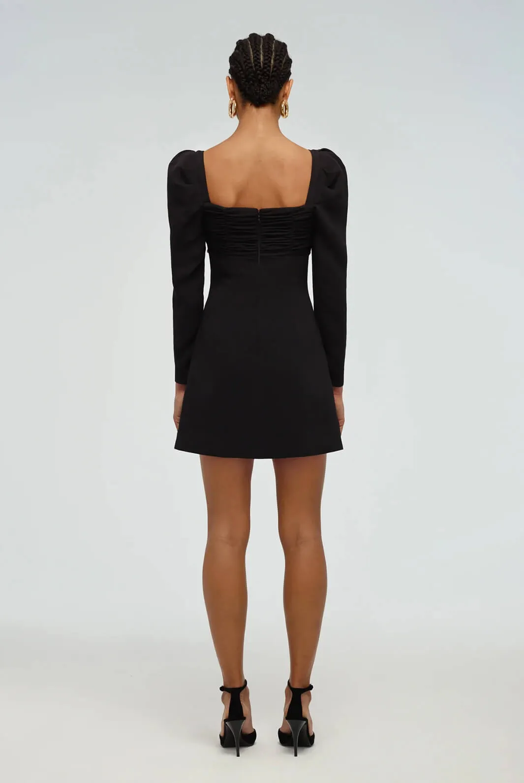 Black Crepe Diamanté Mini Dress