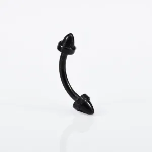 Black Curved Barbell with Onyx Spikes