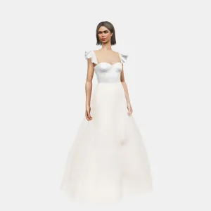 Bustier w/ ruffle straps   A-lined tulle