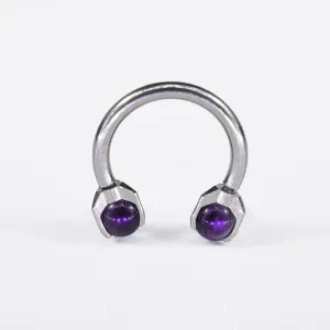 Circular Barbell 1.2mm with Amethyst Balls