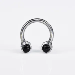 Circular Barbell 1.2mm with Black Onyx Balls