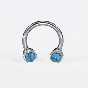 Circular Barbell 1.2mm with Turquoise Balls
