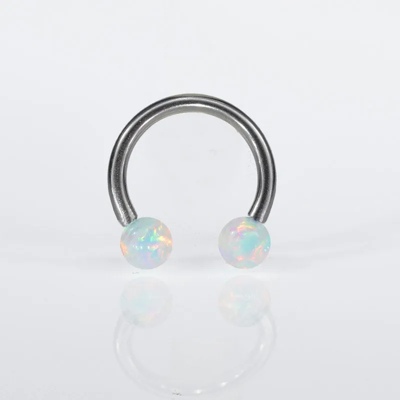 Circular Barbell with Opal Balls