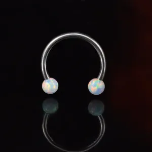 Circular Barbell with Opal Balls