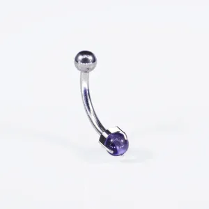 Curved Barbell with Amethyst Stone