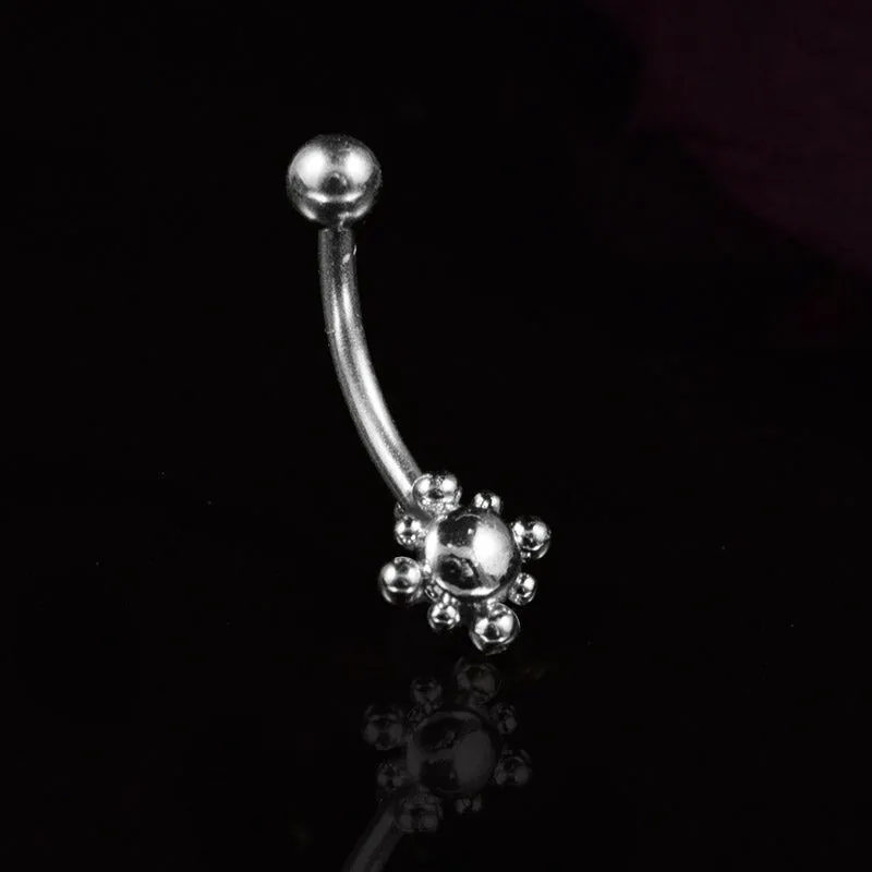 Curved Barbell with Beaded Sun