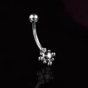Curved Barbell with Beaded Sun
