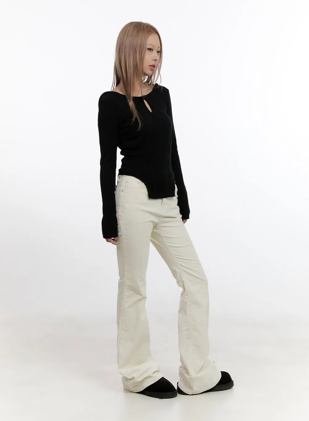 Cut Out Slim Fit Hoodie CN425