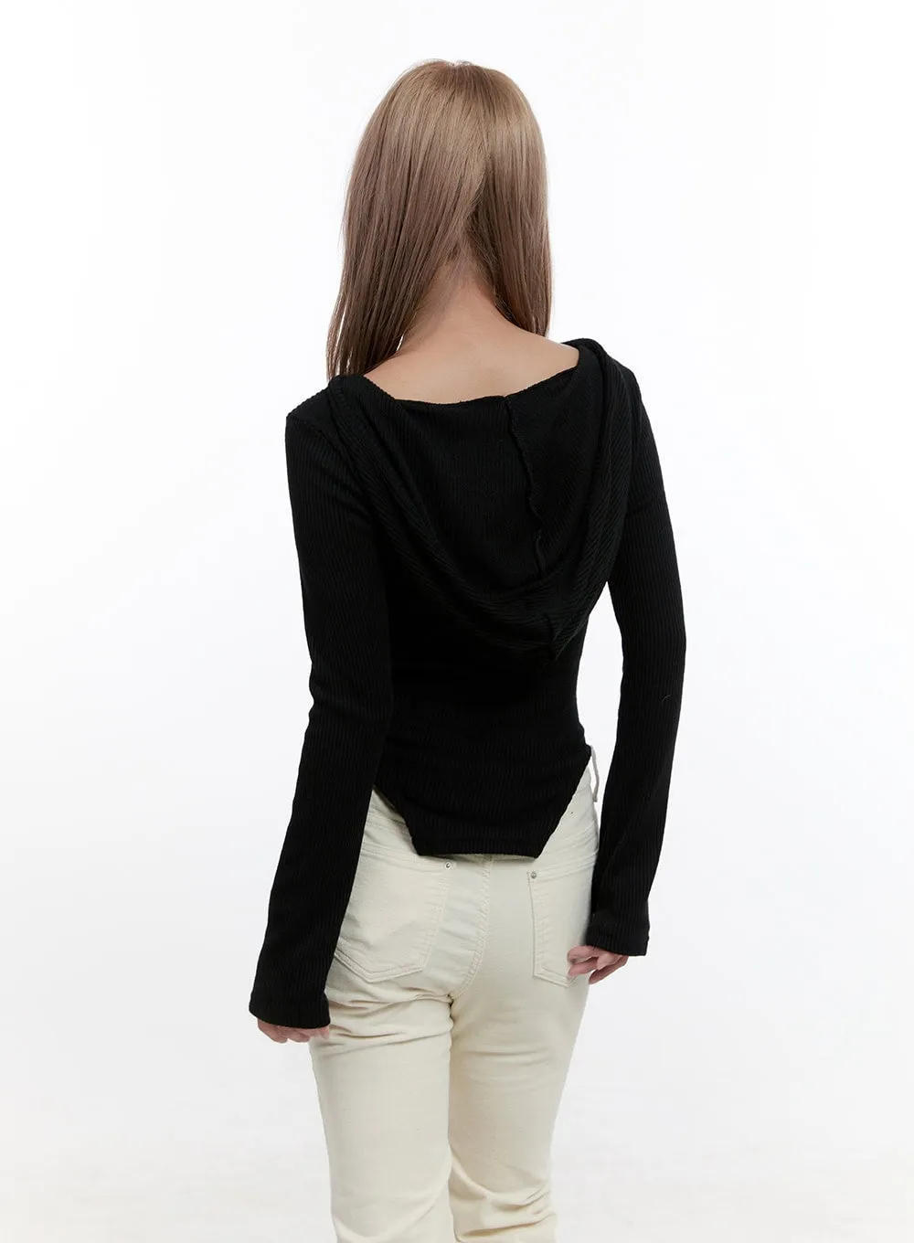 Cut Out Slim Fit Hoodie CN425