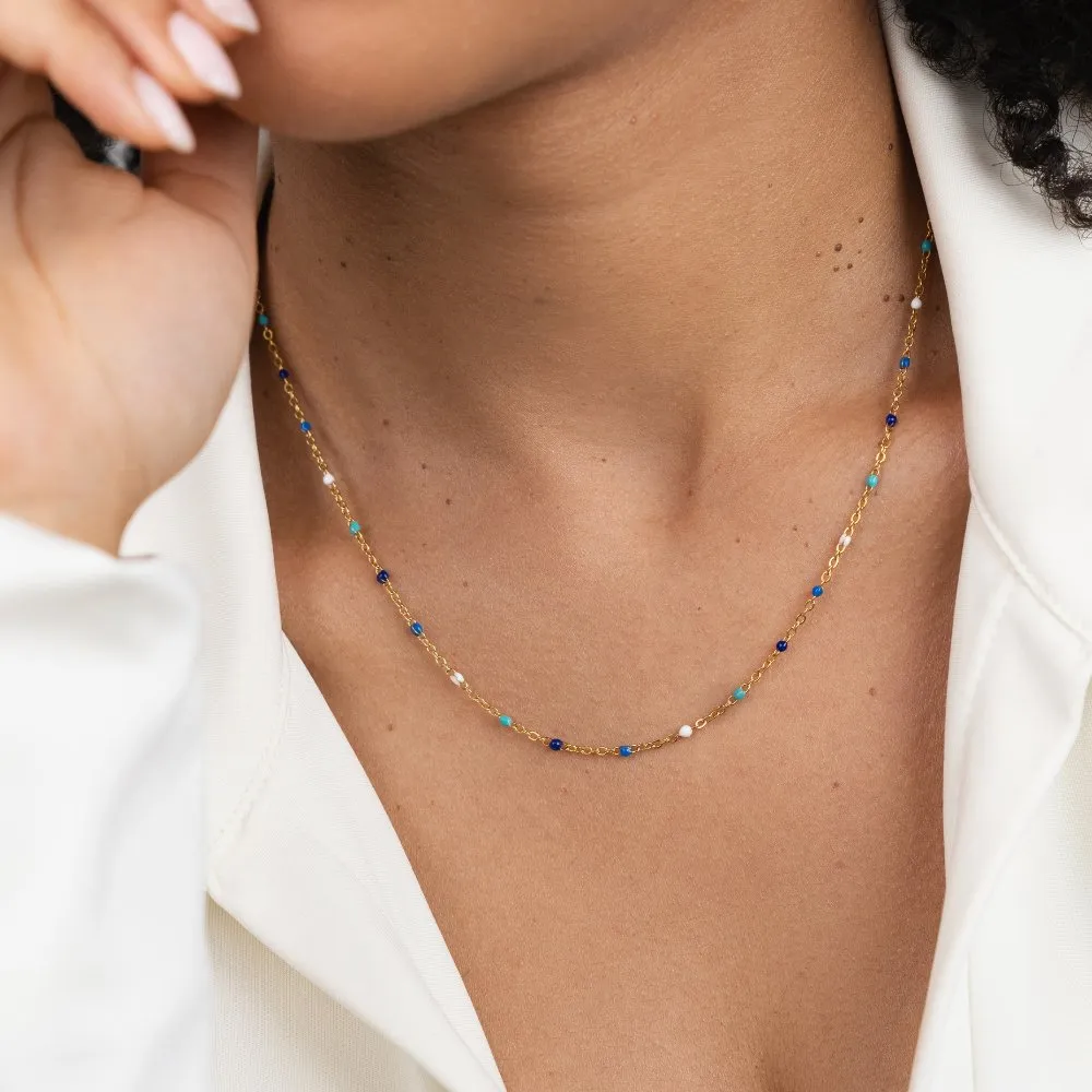 Dreamy Blue Bead Necklace