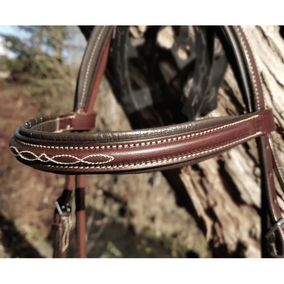 Edgewood Fancy Stitched Raised Padded Browband - 1/2"