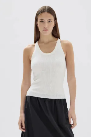ESTELLA WOOL SCOOP NECK TANK | WHITE