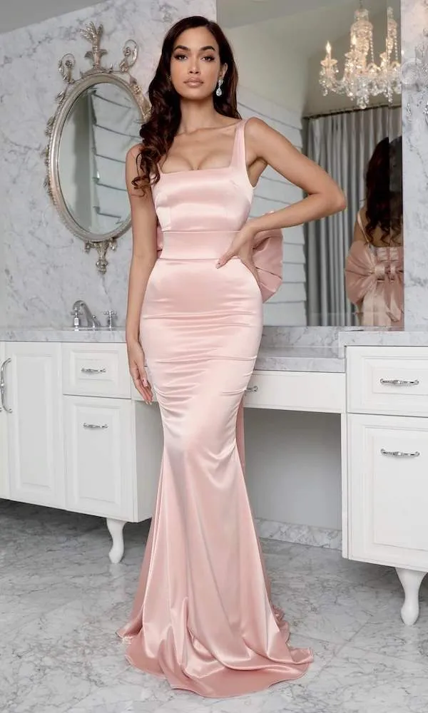 Fitted Pink Evening Dress