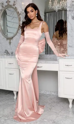 Fitted Pink Evening Dress