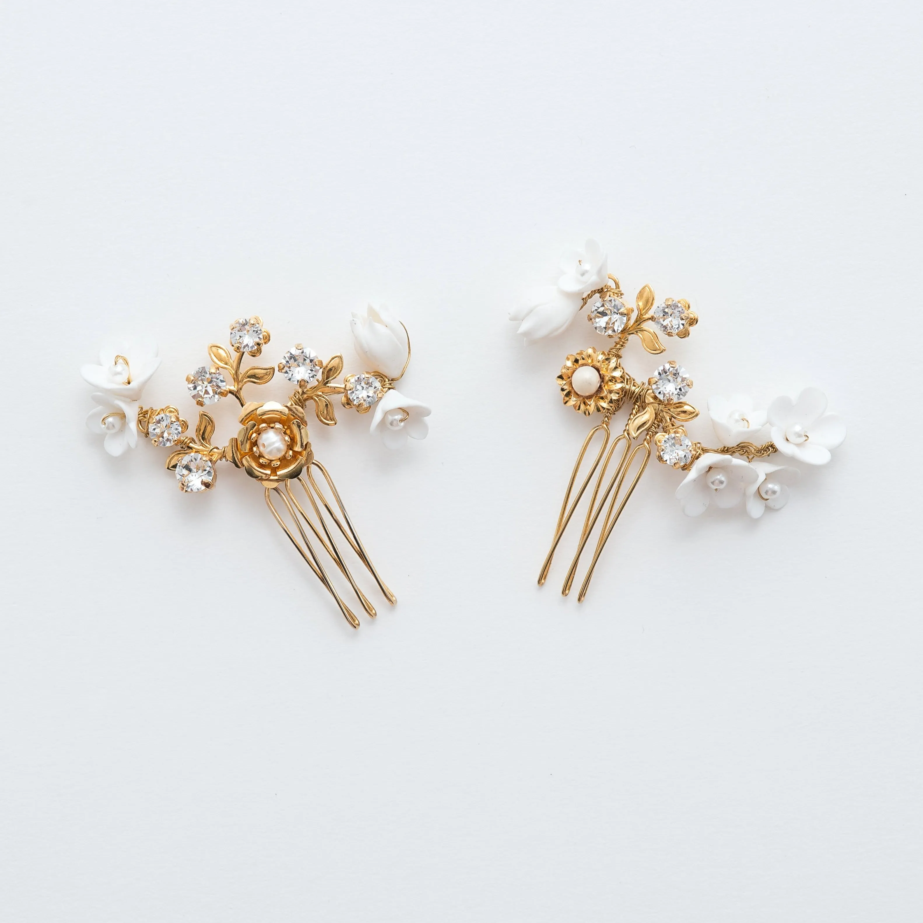 floral bridal hair combs set - style 22006