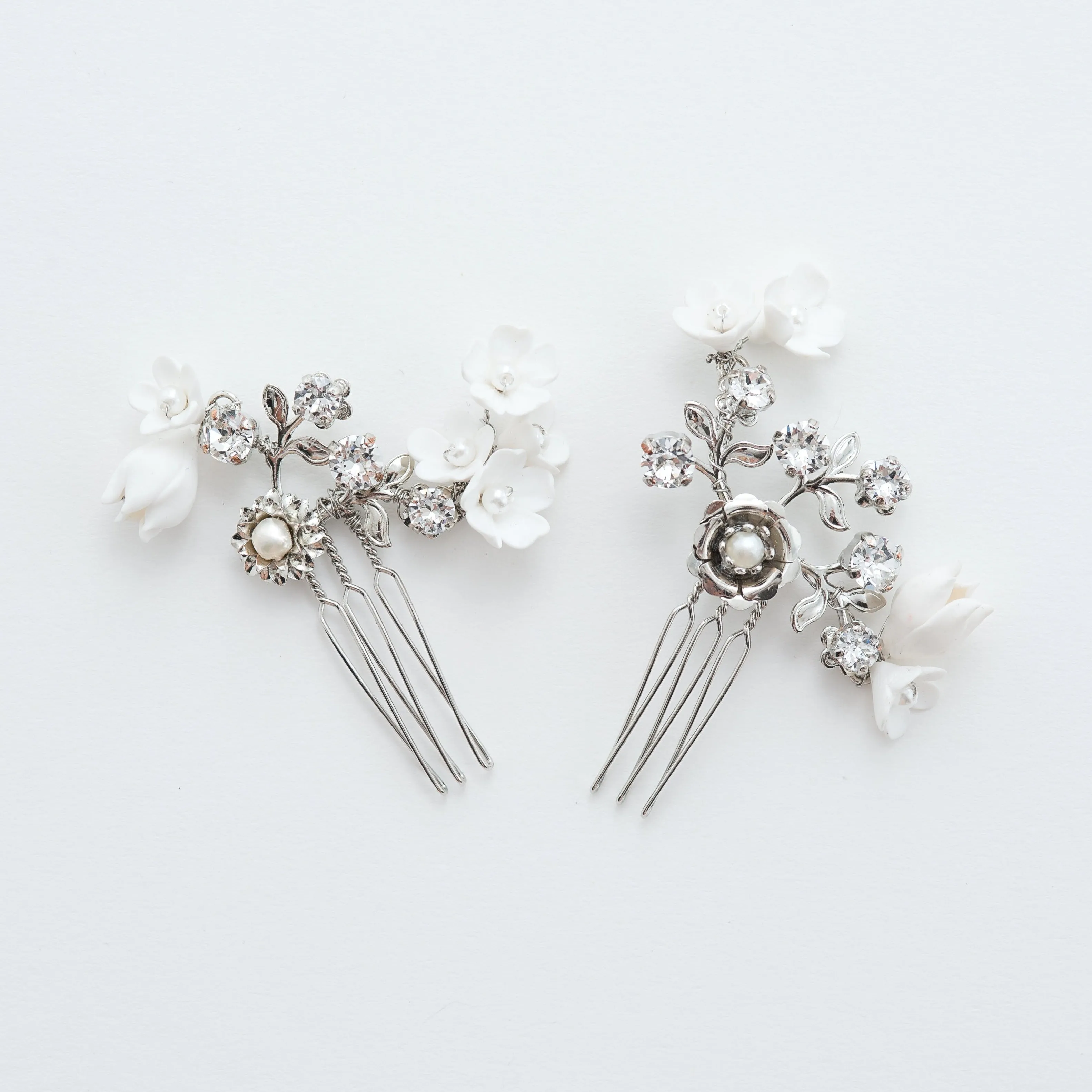 floral bridal hair combs set - style 22006