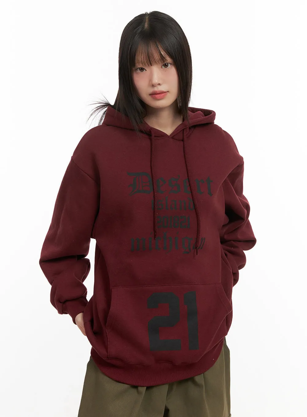 Graphic Print Oversized Hoodie CJ506