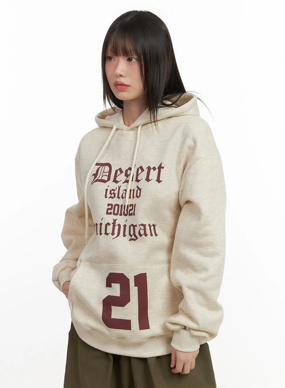 Graphic Print Oversized Hoodie CJ506