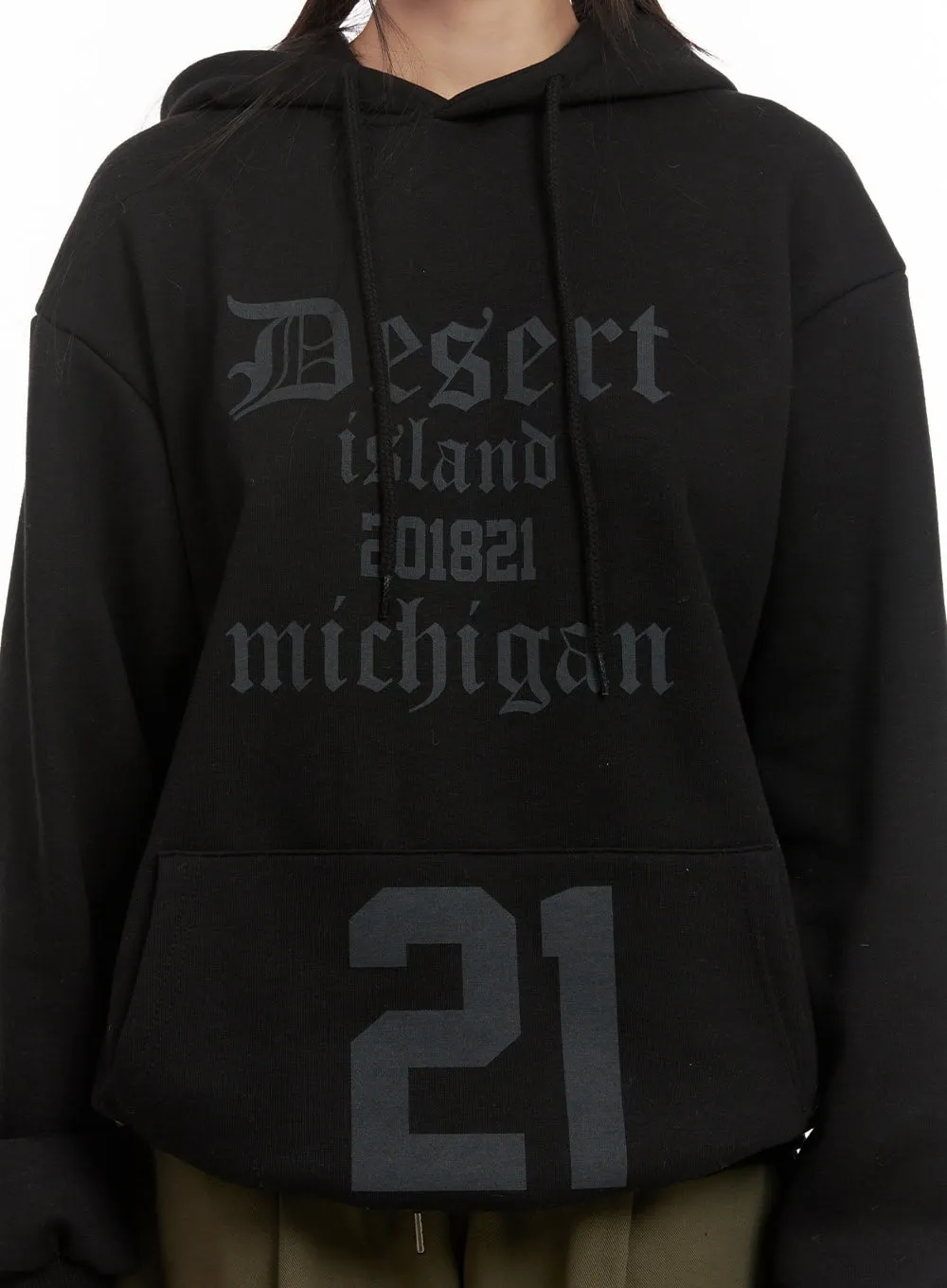 Graphic Print Oversized Hoodie CJ506