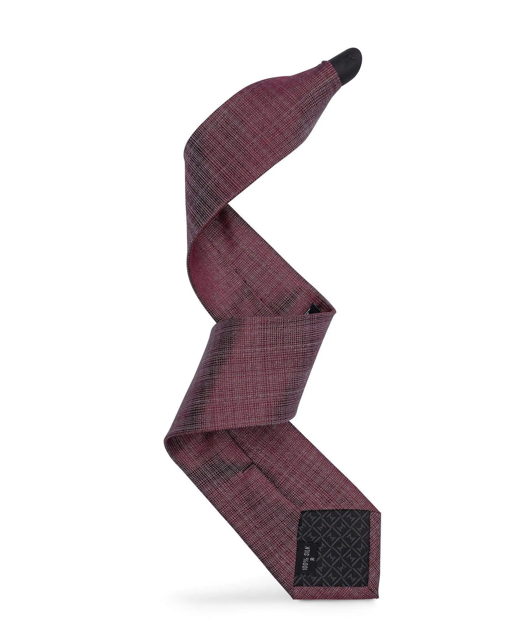 Grey Silk & Dark Red Silk- 2 TIE SET