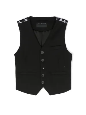 JOHN RICHMOND-Boy's Graphic-print button waistcoat-RBP23087GTHB