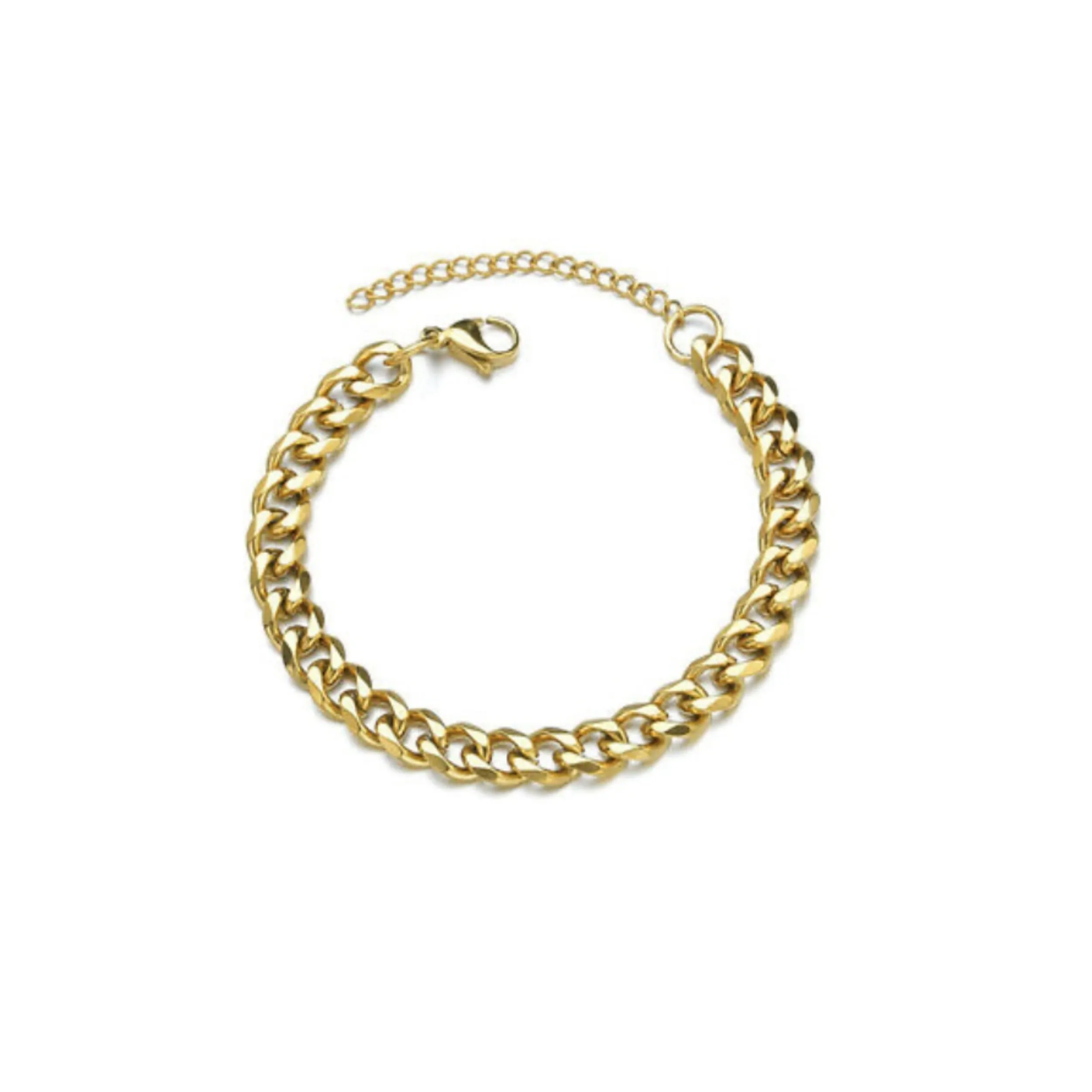 Minimal Gold 8mm Cuban Chain Bracelet