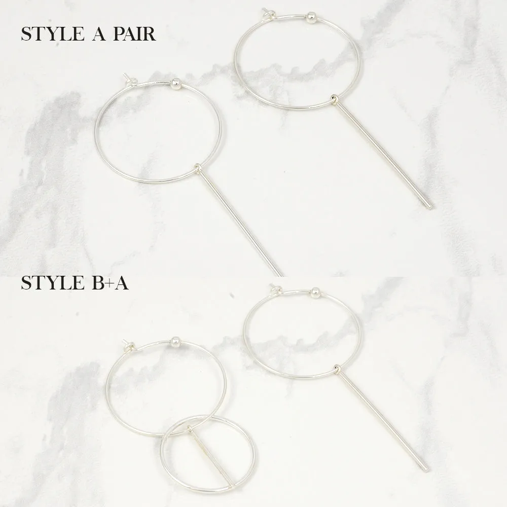 Minimal hoop Earrings - Silver