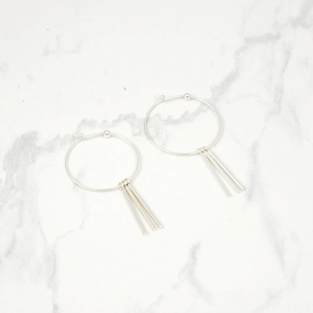 Minimal hoop Earrings - Silver