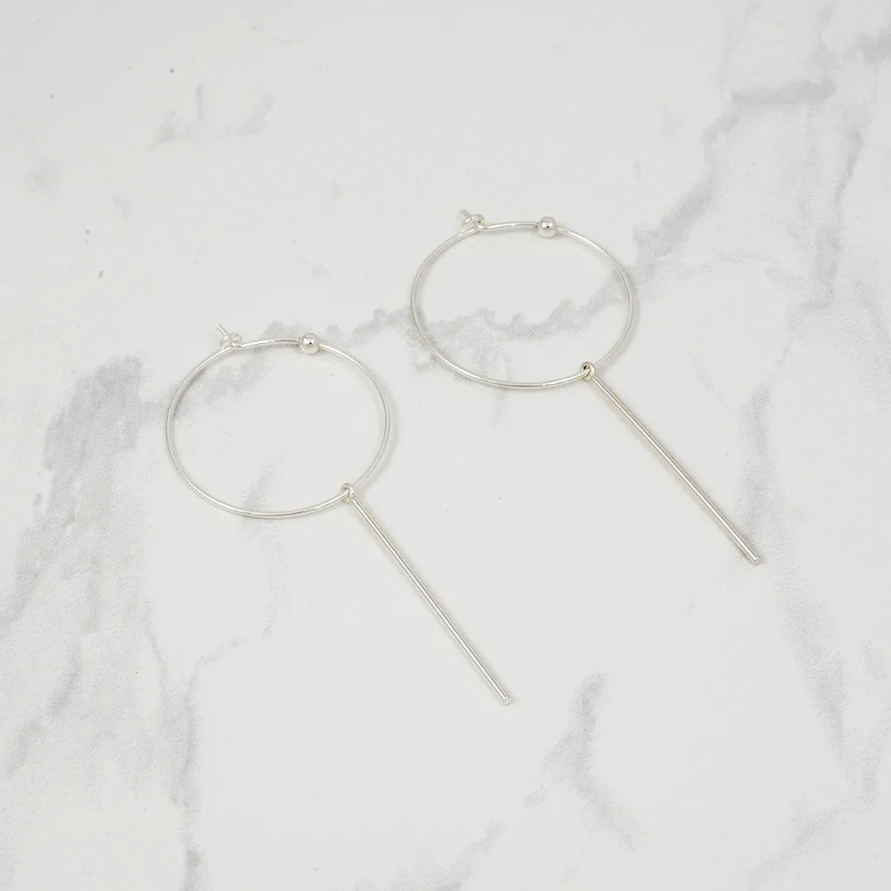 Minimal hoop Earrings - Silver