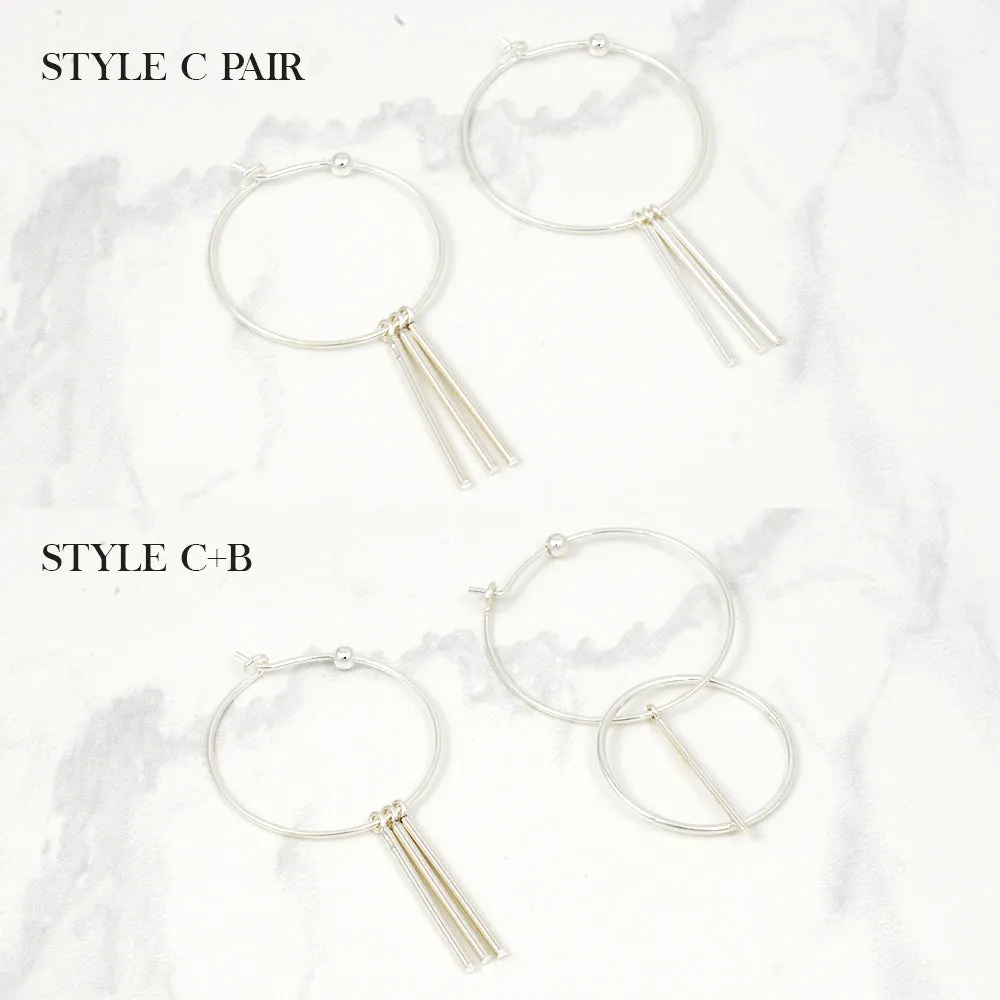 Minimal hoop Earrings - Silver