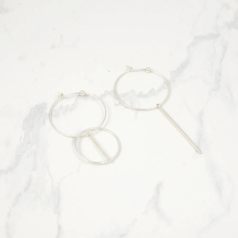 Minimal hoop Earrings - Silver