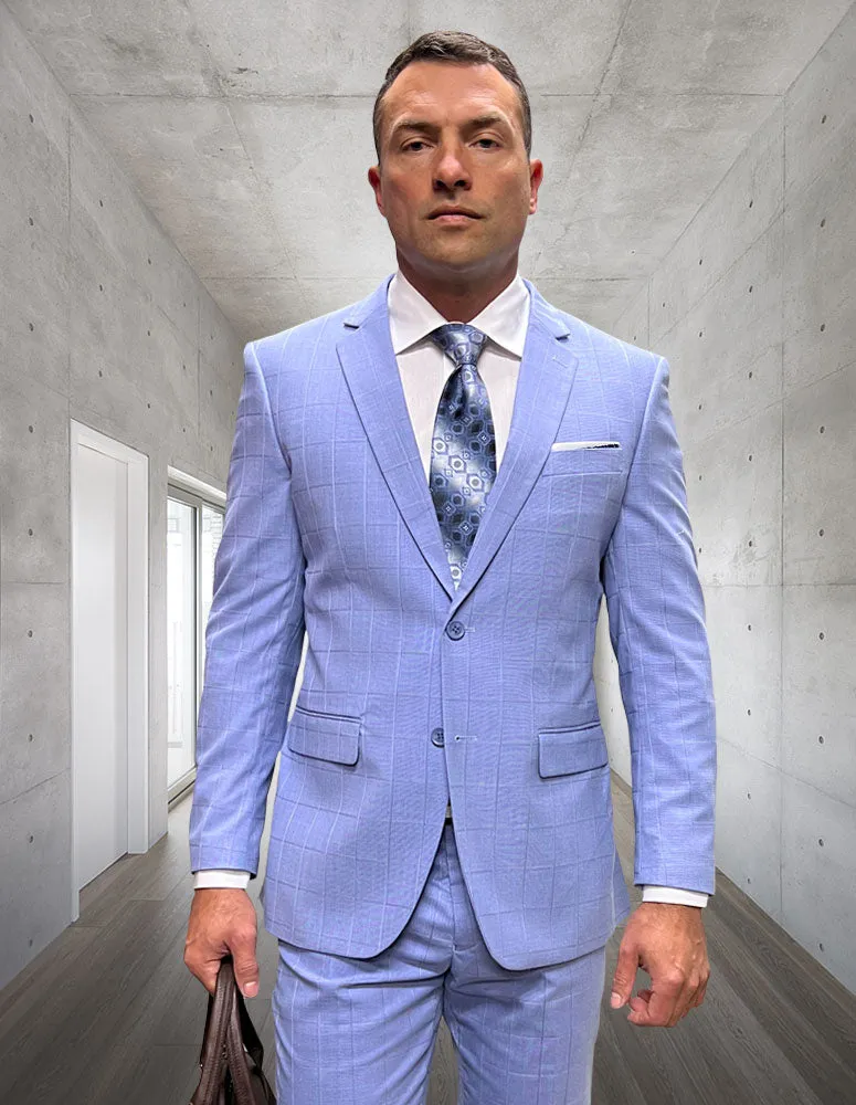 PERTH LIGHT BLUE TAILORED FIT 2 PC SUIT