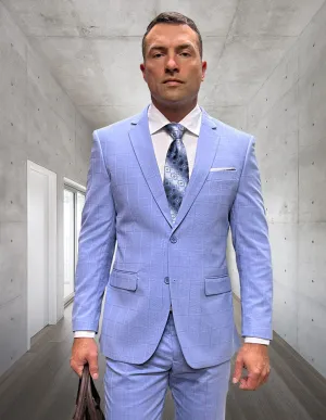 PERTH LIGHT BLUE TAILORED FIT 2 PC SUIT