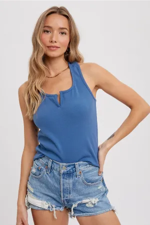 Rib Fitted Racer Tank