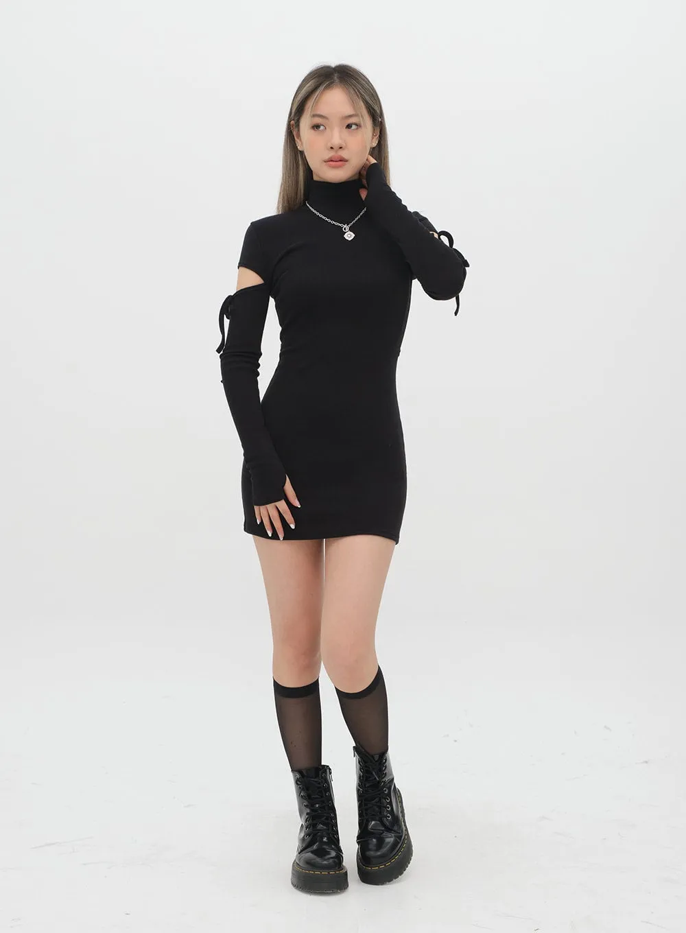 Slim Cut-Out Mini Dress C2001