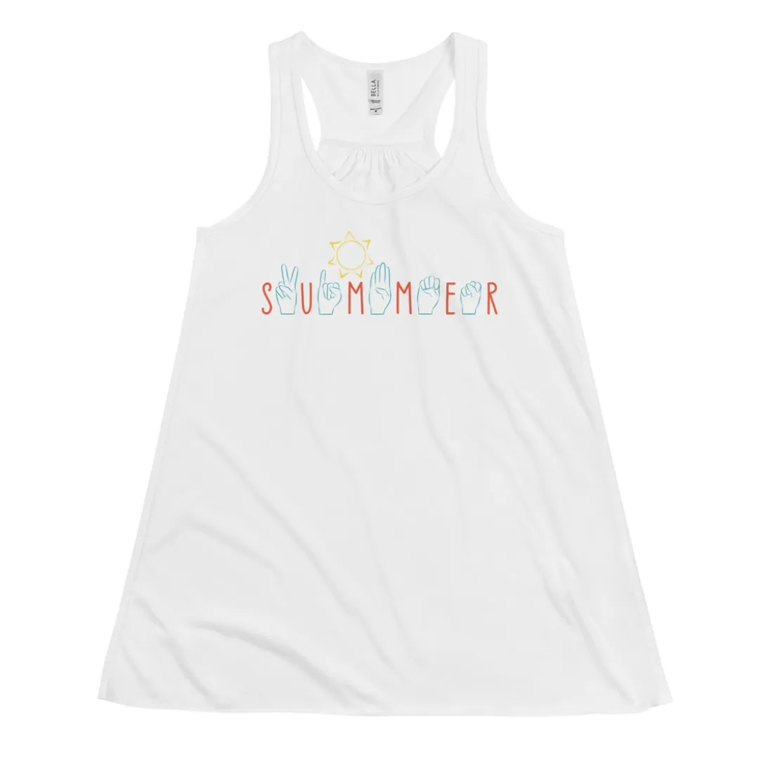 SUMMER VIBES Flowy Racerback Tank
