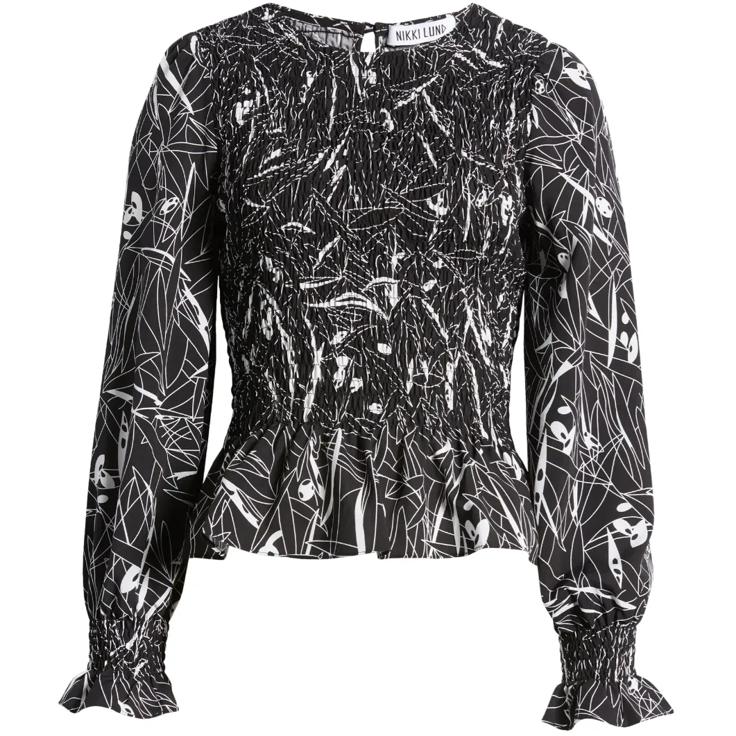 Winona Abstract Print Cotton Blend Blouse